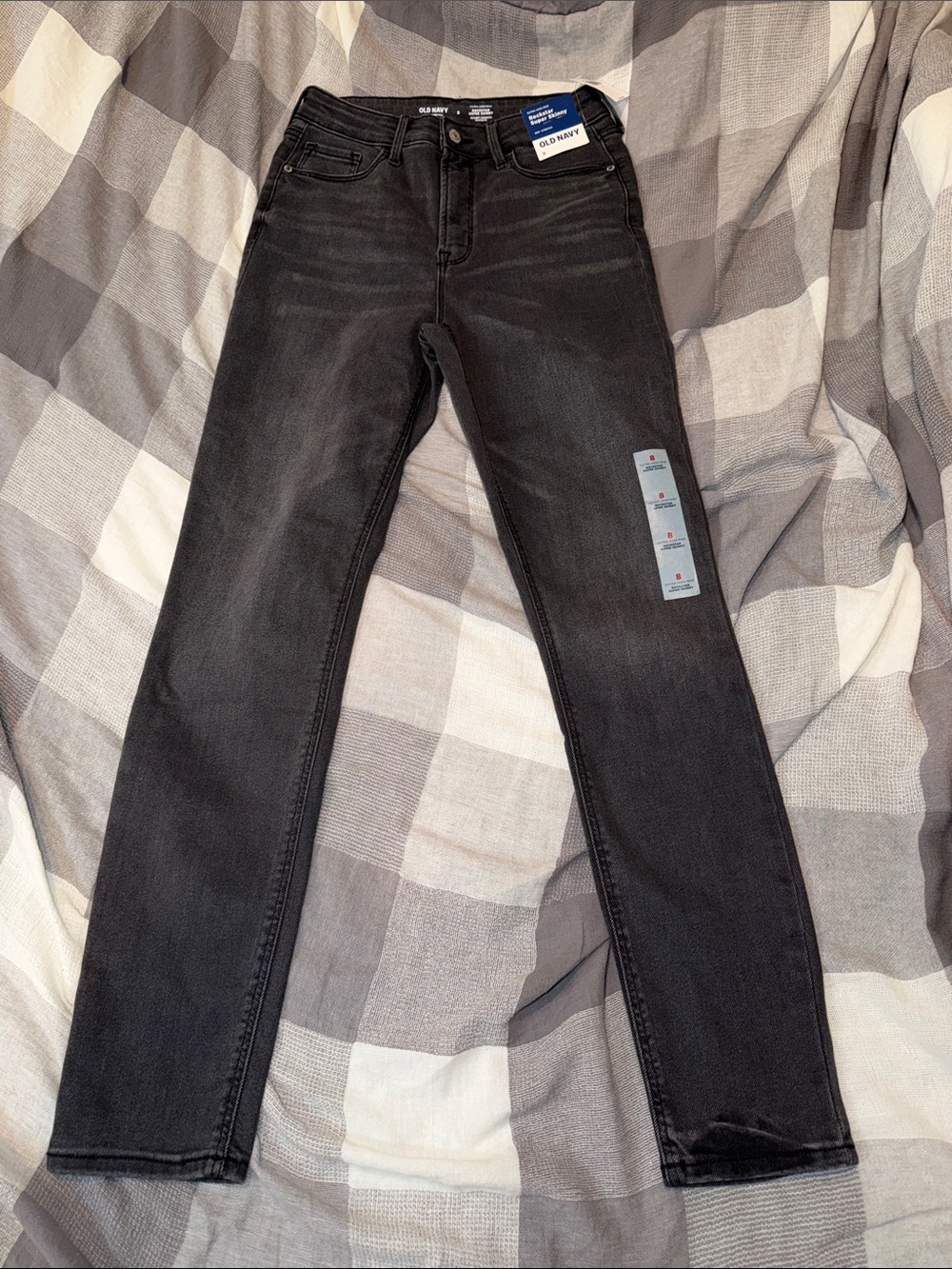 NWT Old Navy Women’s 8 Rockstar Super Skinny Jeans Extra High Rise Gray